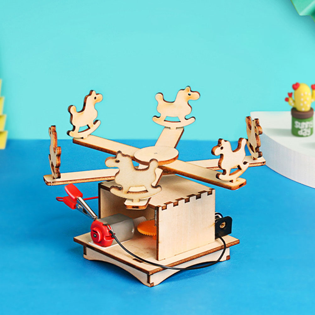Science Project Kit - DIY Wooden Merry-Go-Round Assemble Kits Science