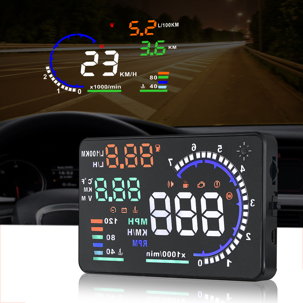AD 5.5'' OBD2 HUD Car Head Up  - Anemometer Wind Speed reseña y precio