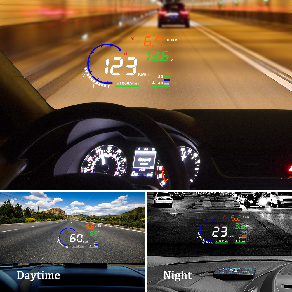 AD 5.5'' OBD2 HUD Car Head Up  - Anemometer Wind Speed reseña y precio