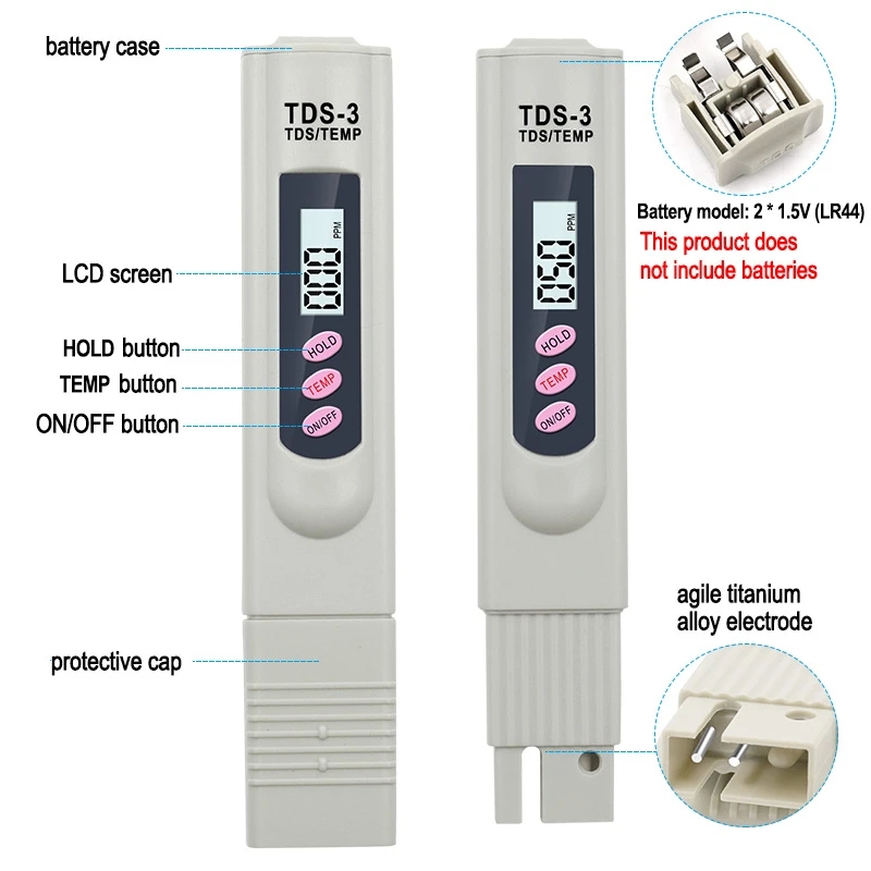 1/3 Pcs Portable LCD Digital T - Water Testing Kit reseña y precio
