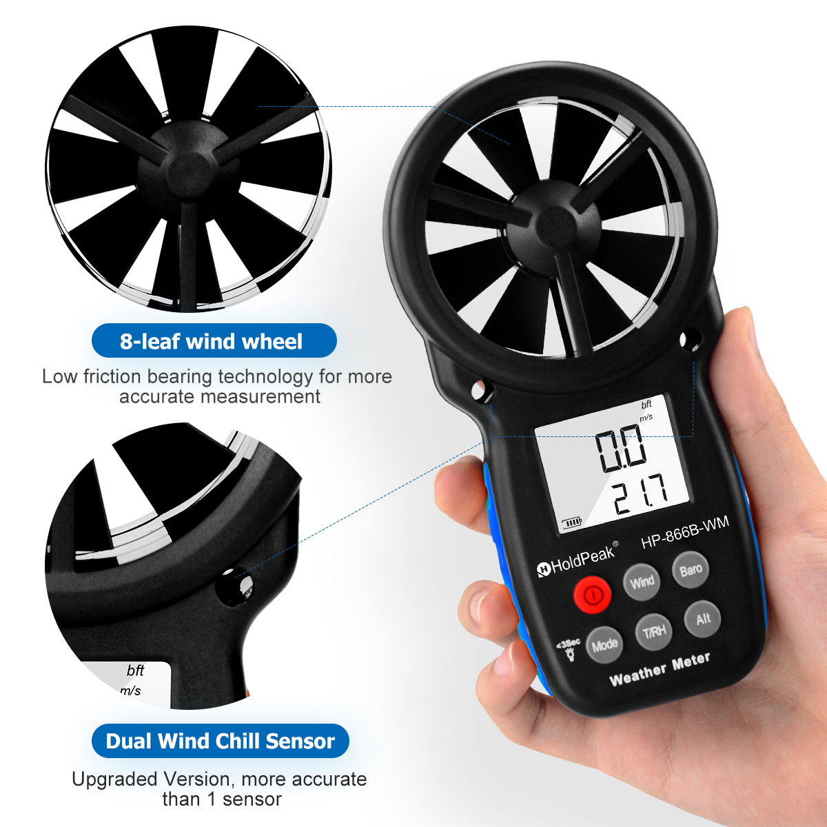 HP-866B-WM Anemometer Instruct - Anemometer Wind Speed reseña y precio