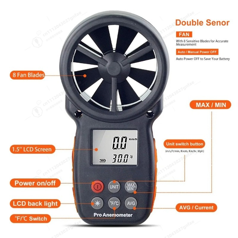 BT-100 Digital Anemometer Hand - Anemometer Wind Speed reseña y precio