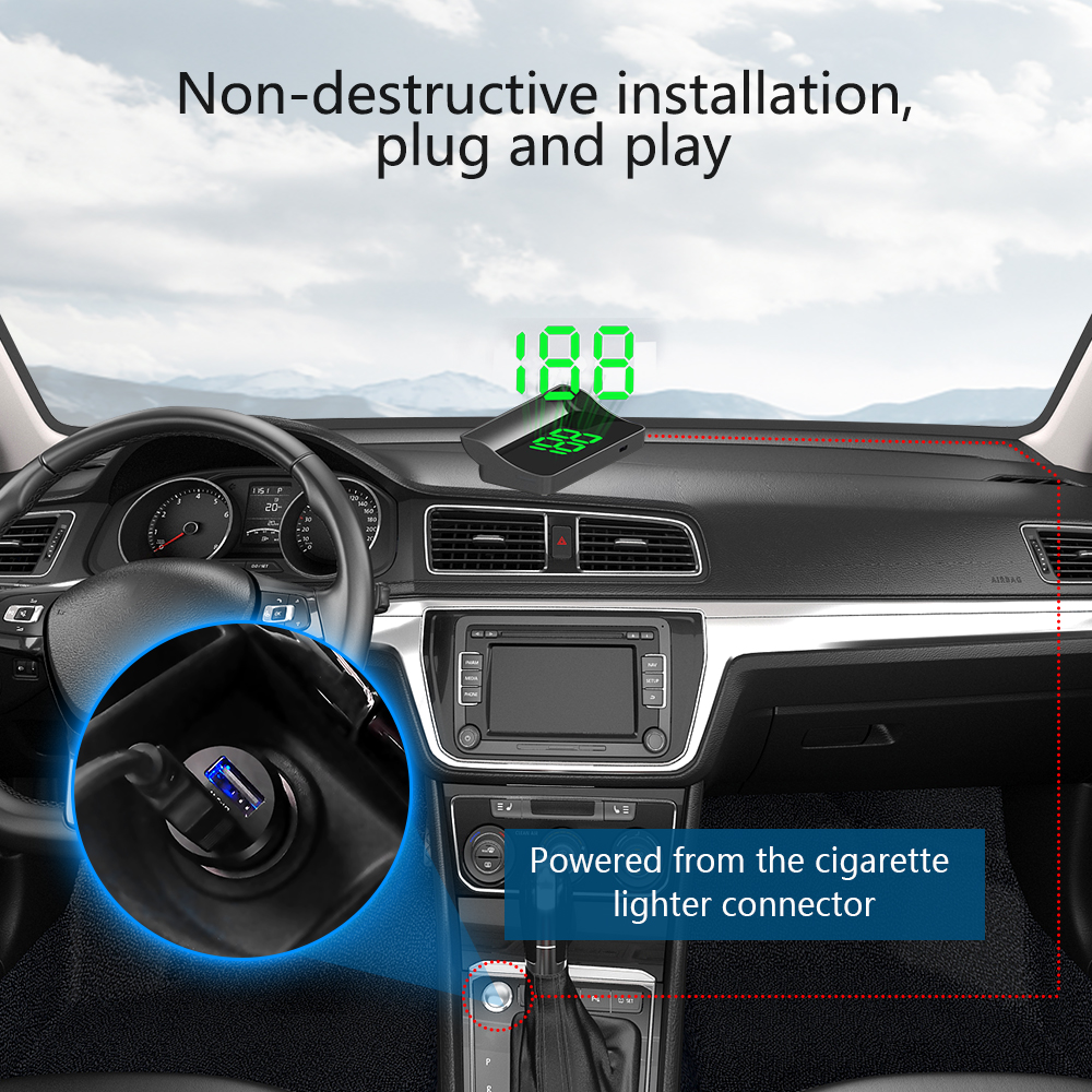 W1 Car HUD Head Up Display Win - Anemometer Wind Speed reseña y precio