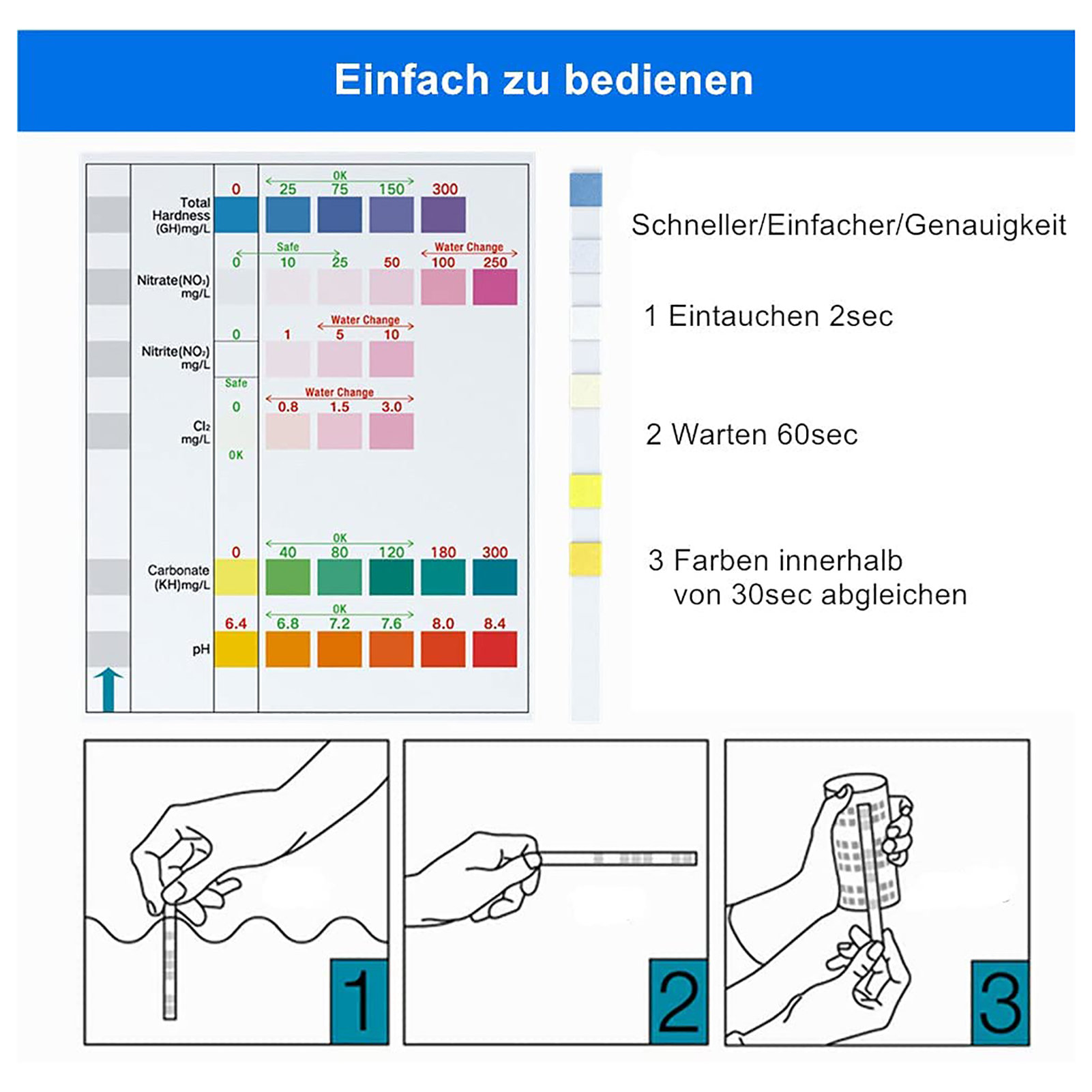 100pcs 6-in-1 Water Quality Te - Water Testing Kit reseña y precio