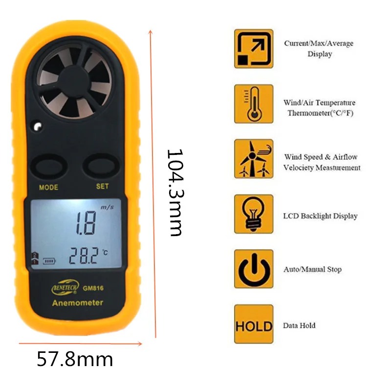 GM816 Digital Anemometer Wind  - Anemometer Wind Speed reseña y precio