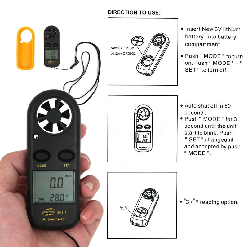GM816 Digital Anemometer Wind  - Anemometer Wind Speed reseña y precio