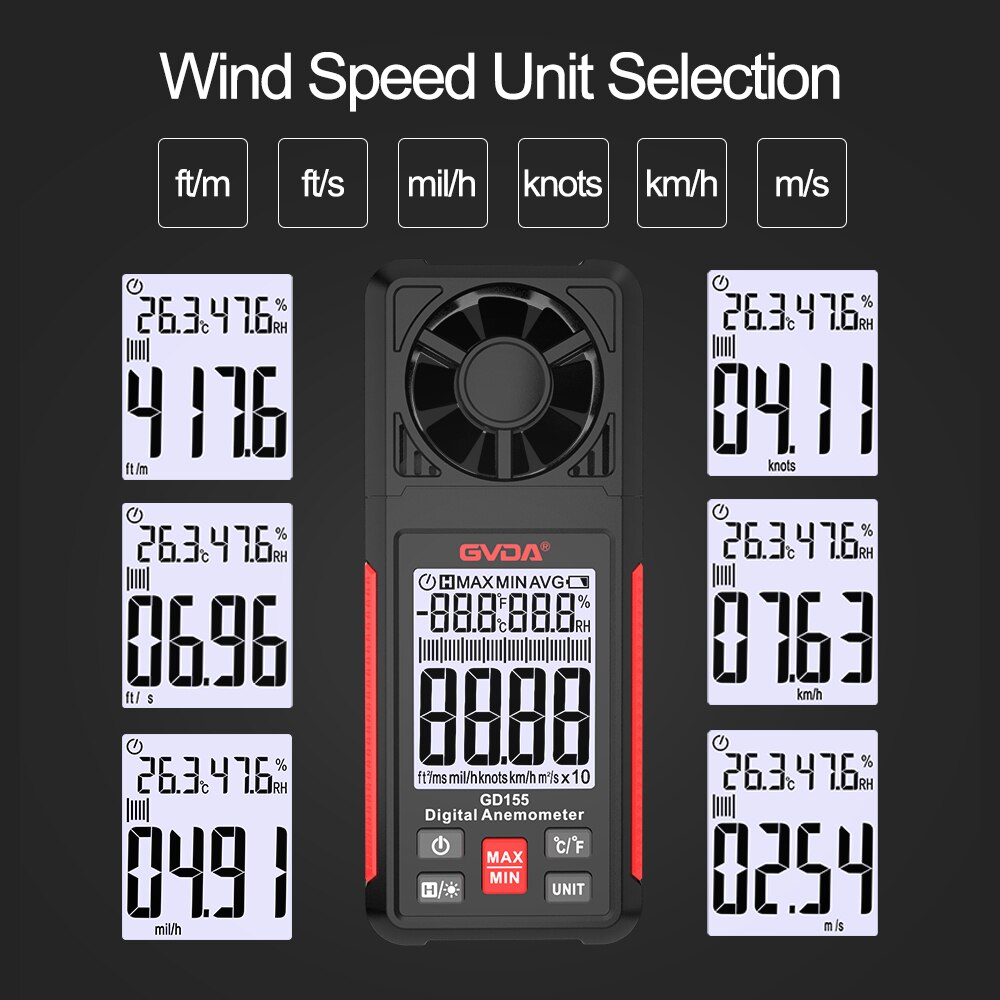 GVDA Digital Anemometer Handhe - Anemometer Wind Speed reseña y precio