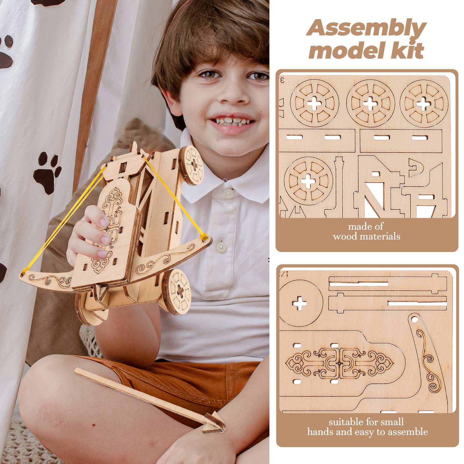 1Set Wooden Catapult Chariot D - Science Project Kit reseña y precio