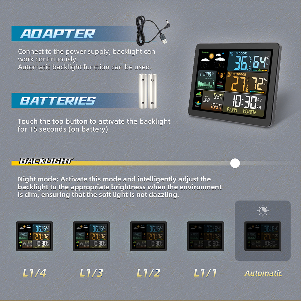Multifunctional Large Color Sc - Weather Station Indoor reseña y precio