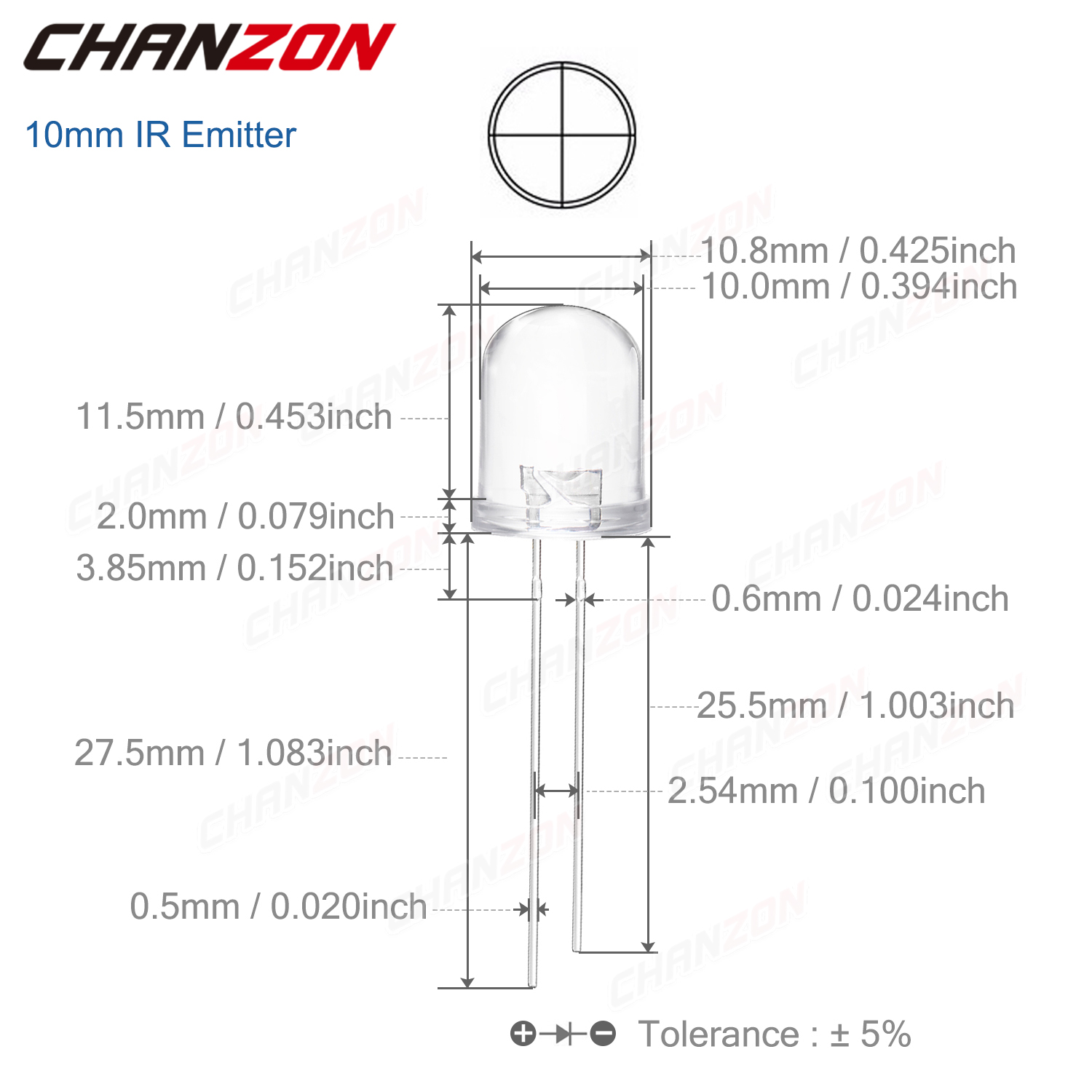 3mm 5mm 10mm IR LED Diode Tran - Science And Hobby reseña y precio