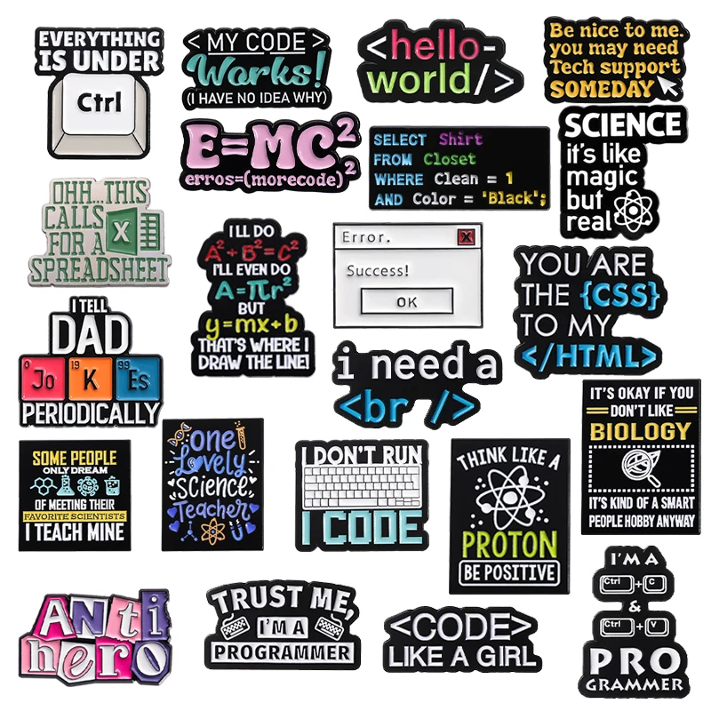 Program Code Sets Enamel Pins  - Science Bob reseña y precio