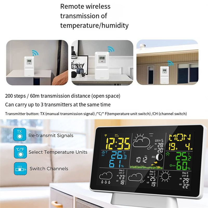AEE8-LCD Weather Station Wirel - Weather Station Indoor reseña y precio