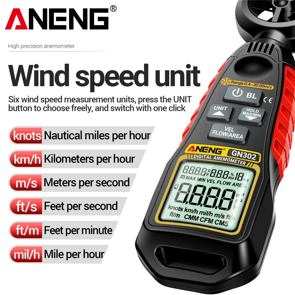 Digital Anemometer 0.4~30m/s A - Anemometer Wind Speed reseña y precio